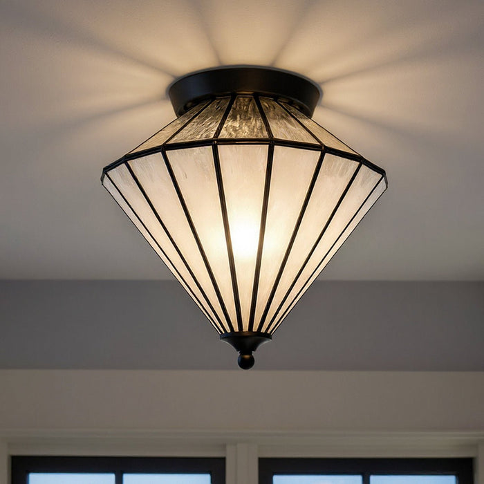 UQL6510 Craftsman Indoor Ceiling Light, 15.00''H x 15.25''W x 15.25''Dep, Matte Black Finish, Hutchinson Collection