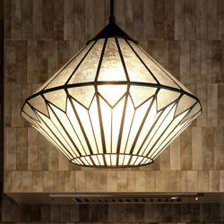 Urban Ambiance - Pendant - UQL6520 Craftsman Indoor Pendant, 12.75''H x 15.00''W x 15.00''Dep, Matte Black Finish, Hutchinson Collection - 