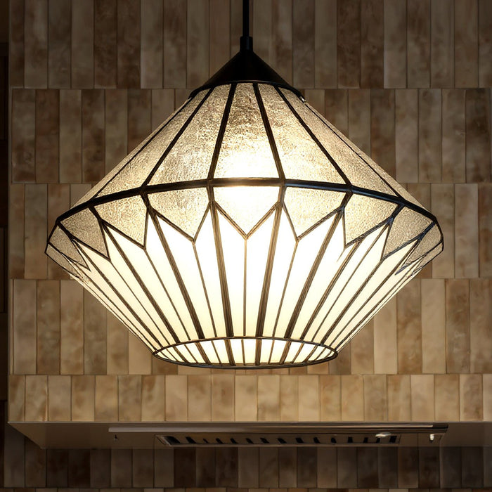 UQL6520 Craftsman Indoor Pendant, 12.75''H x 15.00''W x 15.00''Dep, Matte Black Finish, Hutchinson Collection