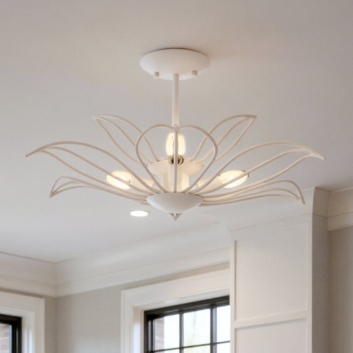 UQL6530 Eclectic Indoor Ceiling Light, 11.25''H x 22.00''W x 22.00''Dep, Warm White Finish, Kearny Collection