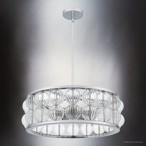 Urban Ambiance - Pendant - UQL6540 Contemporary Indoor Pendant, 8.75''H x 23.00''W x 23.00''Dep, Polished Chrome Finish, Findlay Collection - 
