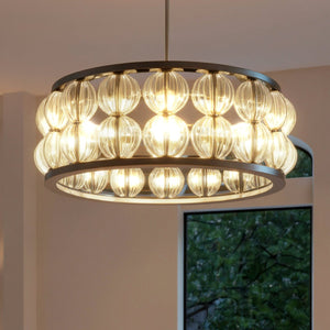 Urban Ambiance - Pendant - UQL6540 Contemporary Indoor Pendant, 8.75''H x 23.00''W x 23.00''Dep, Polished Chrome Finish, Findlay Collection - 