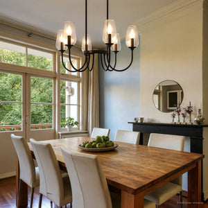 UQL6550 Transitional Indoor Chandelier, 14.25''H x 28.00''W x