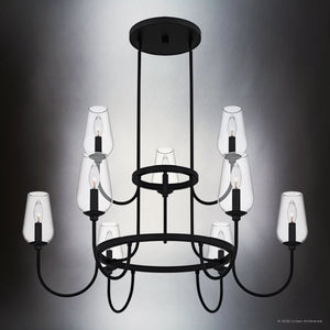 Urban Ambiance - Chandelier - UQL6551 Transitional Indoor Chandelier, 23.75''H x 36.00''W x 36.00''Dep, Matte Black Finish, Linden Collection - 