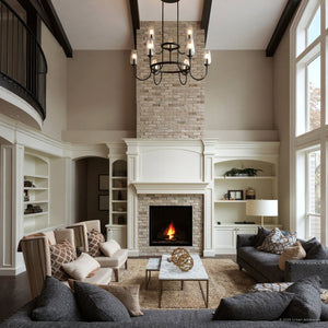 Urban Ambiance - Chandelier - UQL6551 Transitional Indoor Chandelier, 23.75''H x 36.00''W x 36.00''Dep, Matte Black Finish, Linden Collection - 