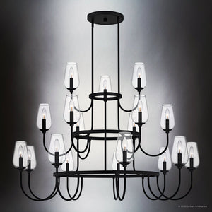 Urban Ambiance - Chandelier - UQL6552 Transitional Indoor Chandelier, 34.75''H x 48.00''W x 48.00''Dep, Matte Black Finish, Linden Collection - 
