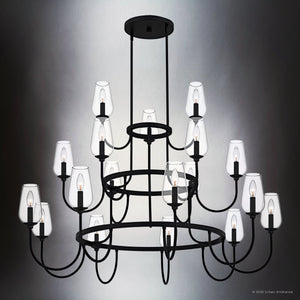 Urban Ambiance - Chandelier - UQL6552 Transitional Indoor Chandelier, 34.75''H x 48.00''W x 48.00''Dep, Matte Black Finish, Linden Collection - 