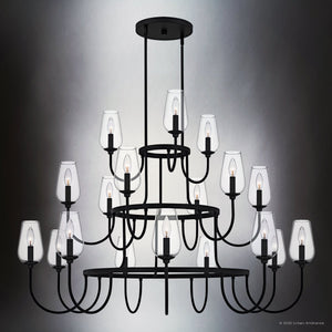 Urban Ambiance - Chandelier - UQL6552 Transitional Indoor Chandelier, 34.75''H x 48.00''W x 48.00''Dep, Matte Black Finish, Linden Collection - 