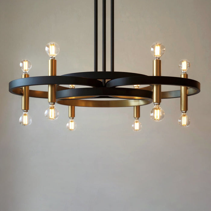 UQL6560 Transitional Indoor Chandelier, 9.75''H x 30.00''W x 30.00''Dep, Matte Black Finish, Sumter Collection