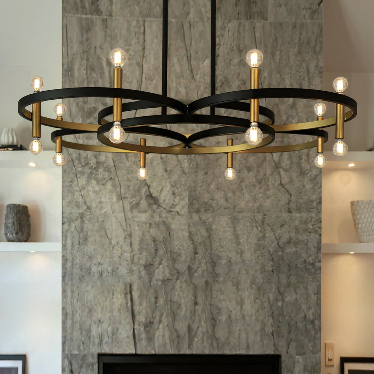 UQL6561 XL Transitional Indoor Chandelier, 9.75''H x 50.00''W x