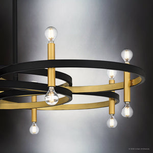 Urban Ambiance - Chandelier - UQL6561 Transitional Indoor Chandelier, 9.75''H x 50.00''W x 50.00''Dep, Matte Black Finish, Sumter Collection - 
