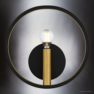 Urban Ambiance - Wall Sconce - UQL6562 Transitional Indoor Wall Sconce, 10.00''H x 10.00''W x 4.00''Dep, Matte Black Finish, Sumter Collection - 