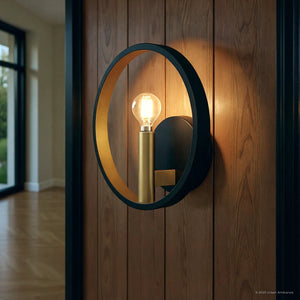 Urban Ambiance - Wall Sconce - UQL6562 Transitional Indoor Wall Sconce, 10.00''H x 10.00''W x 4.00''Dep, Matte Black Finish, Sumter Collection - 