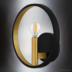 Urban Ambiance - Wall Sconce - UQL6562 Transitional Indoor Wall Sconce, 10.00''H x 10.00''W x 4.00''Dep, Matte Black Finish, Sumter Collection - 