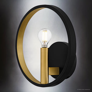 Urban Ambiance - Wall Sconce - UQL6562 Transitional Indoor Wall Sconce, 10.00''H x 10.00''W x 4.00''Dep, Matte Black Finish, Sumter Collection - 