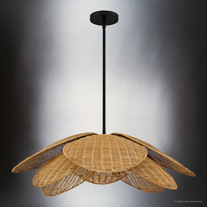 Urban Ambiance - Pendant - UQL6573 Coastal Indoor Pendant, 10.50''H x 30.00''W x 30.00''Dep, Matte Black Finish, Brea Collection - 