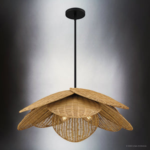 Urban Ambiance - Pendant - UQL6573 Coastal Indoor Pendant, 10.50''H x 30.00''W x 30.00''Dep, Matte Black Finish, Brea Collection - 