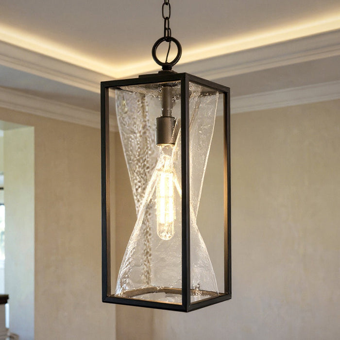 UQL6580 Contemporary Indoor Pendant, 21.75''H x 7.00''W x 7.00''Dep, Matte Black Finish, Covington Collection