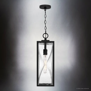 Urban Ambiance - Pendant - UQL6580 Contemporary Indoor Pendant, 21.75''H x 7.00''W x 7.00''Dep, Matte Black Finish, Covington Collection - 