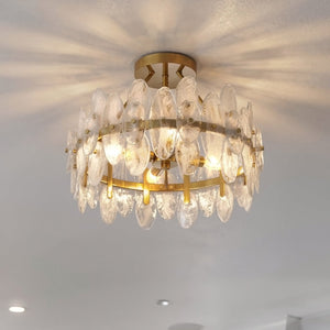 Urban Ambiance - Ceiling Light - UQL6591 Glam Indoor Ceiling Light, 14''H x 18''W x 18''Dep, Brushed Gold Finish, Rotherdon Collection - 