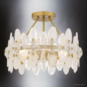 Urban Ambiance - Ceiling Light - UQL6591 Glam Indoor Ceiling Light, 14''H x 18''W x 18''Dep, Brushed Gold Finish, Rotherdon Collection - 