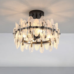 Urban Ambiance - Ceiling Light - UQL6592 Glam Indoor Ceiling Light, 14''H x 18''W x 18''Dep, Matte Black Finish, Rotherdon Collection - 