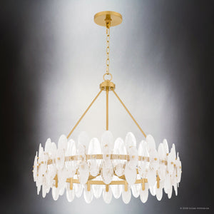Urban Ambiance - Pendant - UQL6593 Glam Indoor Pendant, 24''H x 28''W x 28''Dep, Brushed Gold Finish, Rotherdon Collection - 