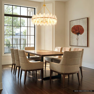 Urban Ambiance - Pendant - UQL6593 Glam Indoor Pendant, 24''H x 28''W x 28''Dep, Brushed Gold Finish, Rotherdon Collection - 