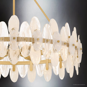 Urban Ambiance - Pendant - UQL6593 Glam Indoor Pendant, 24''H x 28''W x 28''Dep, Brushed Gold Finish, Rotherdon Collection - 