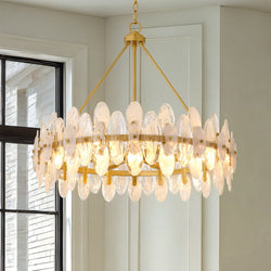 Urban Ambiance - Pendant - UQL6593 Glam Indoor Pendant, 24''H x 28''W x 28''Dep, Brushed Gold Finish, Rotherdon Collection - 