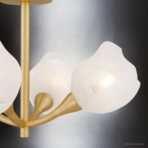 Urban Ambiance - Ceiling Light - UQL6600 Art Deco Indoor Ceiling Light, 13.75''H x 22''W x 22''Dep, Gold Leaf Finish, Ulmsford Collection - 