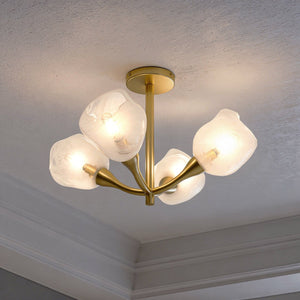 Urban Ambiance - Ceiling Light - UQL6600 Art Deco Indoor Ceiling Light, 13.75''H x 22''W x 22''Dep, Gold Leaf Finish, Ulmsford Collection - 