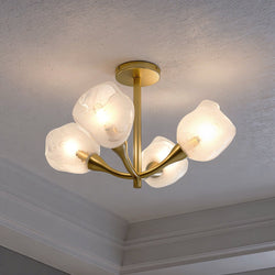 Urban Ambiance - Ceiling Light - UQL6600 Art Deco Indoor Ceiling Light, 13.75''H x 22''W x 22''Dep, Gold Leaf Finish, Ulmsford Collection - 