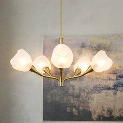 Urban Ambiance - Chandelier - UQL6601 Art Deco Indoor Chandelier, 15''H x 30''W x 30''Dep, Gold Leaf Finish, Ulmsford Collection - 