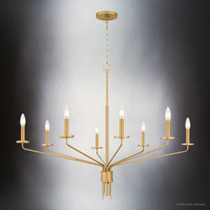 Urban Ambiance - Chandelier - UQL6620 Modern Indoor Chandelier, 31''H x 40''W x 40''Dep, Brushed Gold Finish, Ivenden Collection - 