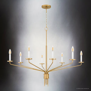 Urban Ambiance - Chandelier - UQL6620 Modern Indoor Chandelier, 31''H x 40''W x 40''Dep, Brushed Gold Finish, Ivenden Collection - 