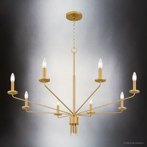Urban Ambiance - Chandelier - UQL6620 Modern Indoor Chandelier, 31''H x 40''W x 40''Dep, Brushed Gold Finish, Ivenden Collection - 