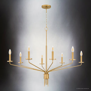 Urban Ambiance - Chandelier - UQL6620 Modern Indoor Chandelier, 31''H x 40''W x 40''Dep, Brushed Gold Finish, Ivenden Collection - 