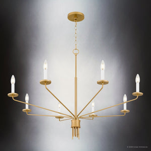 Urban Ambiance - Chandelier - UQL6620 Modern Indoor Chandelier, 31''H x 40''W x 40''Dep, Brushed Gold Finish, Ivenden Collection - 