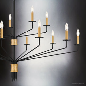 Urban Ambiance - Chandelier - UQL6623 Modern Indoor Chandelier, 46''H x 55''W x 55''Dep, Matte Black Finish, Ivenden Collection - 