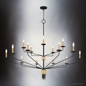 Urban Ambiance - Chandelier - UQL6623 Modern Indoor Chandelier, 46''H x 55''W x 55''Dep, Matte Black Finish, Ivenden Collection - 