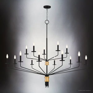 Urban Ambiance - Chandelier - UQL6623 Modern Indoor Chandelier, 46''H x 55''W x 55''Dep, Matte Black Finish, Ivenden Collection - 