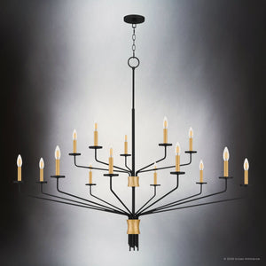 Urban Ambiance - Chandelier - UQL6623 Modern Indoor Chandelier, 46''H x 55''W x 55''Dep, Matte Black Finish, Ivenden Collection - 