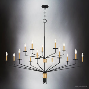 Urban Ambiance - Chandelier - UQL6623 Modern Indoor Chandelier, 46''H x 55''W x 55''Dep, Matte Black Finish, Ivenden Collection - 