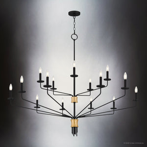 Urban Ambiance - Chandelier - UQL6623 Modern Indoor Chandelier, 46''H x 55''W x 55''Dep, Matte Black Finish, Ivenden Collection - 