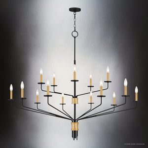 Urban Ambiance - Chandelier - UQL6623 Modern Indoor Chandelier, 46''H x 55''W x 55''Dep, Matte Black Finish, Ivenden Collection - 