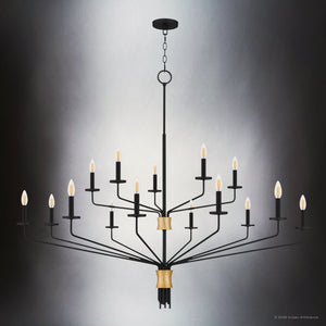 Urban Ambiance - Chandelier - UQL6623 Modern Indoor Chandelier, 46''H x 55''W x 55''Dep, Matte Black Finish, Ivenden Collection - 