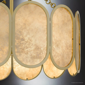 Urban Ambiance - Ceiling Light - UQL6630 Art Deco Indoor Ceiling Light, 12.25''H x 16''W x 16''Dep, Light Gold Finish, Kellington Collection - 
