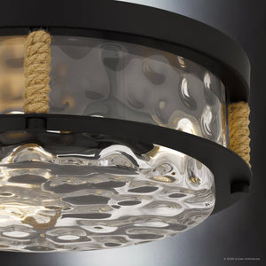 Urban Ambiance - Ceiling Light - UQL6650 Coastal Indoor Ceiling Light, 6.25''H x 15.75''W x 15.75''Dep, Matte Black Finish, Lancaster Collection - 