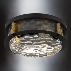 Urban Ambiance - Ceiling Light - UQL6650 Coastal Indoor Ceiling Light, 6.25''H x 15.75''W x 15.75''Dep, Matte Black Finish, Lancaster Collection - 